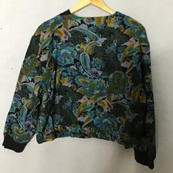 Rene Fabian Womens Multicolor Full Zip Floral Long Sleeve Jacket With Pockets - Picture 2 of 6